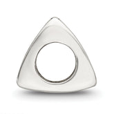 Sterling Silver 925 Antiqued Letter D Bead with Solid Triangle Block Design